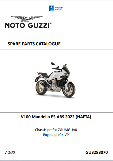 Manuel d'atelier Moto Guzzi V100 mandello 2023 français { {{ Docautomoto }}