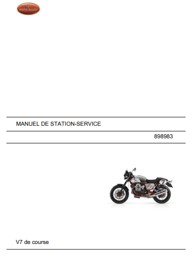 Manuel d'atelier Moto Guzzi V7 2009 2015 français { {{ Docautomoto }}
