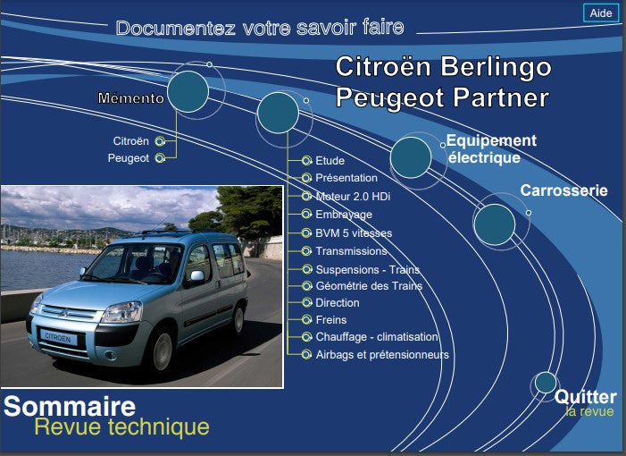 manuel d'atelier Peugeot Partner Citroën Berlingo 2002 { {{ Docautomoto }}
