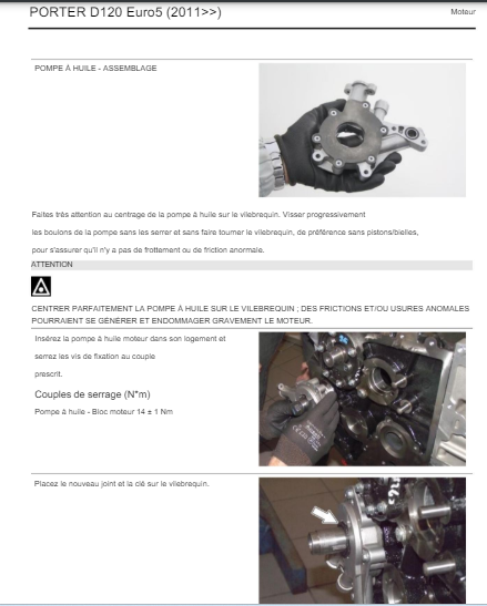 Manuel d'atelier Piaggio Porter Diesel D120 2011 2014 { {{ Docautomoto }}