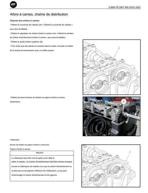 Manuel d'atelier QJMotor SRT 800 X français