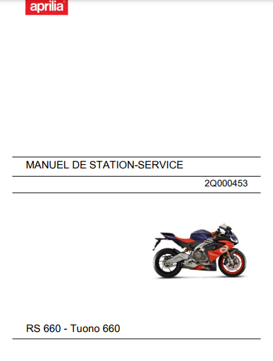 Manuel d'atelier Aprilia 660 RS Tuono 2021 français { {{ Docautomoto }}