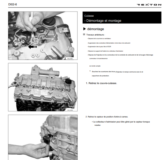 Manuel d'atelier Ssangyong Rexton 2001 2006 français { {{ Docautomoto }}