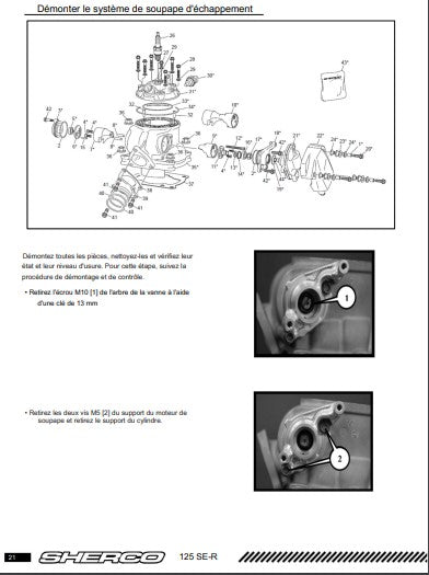 Manuel d'atelier Sherco 125 SE 2023 français { {{ Docautomoto }}