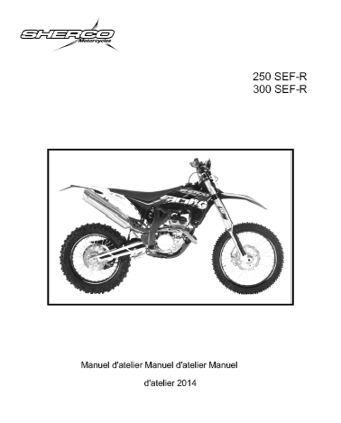 manuel d'atelier Sherco 250 300 SEF-R 2020 français { {{ Docautomoto }}
