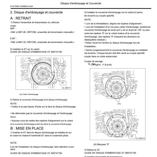 Manuel d'atelier Subaru Impreza dont STI 2006 en français { {{ Docautomoto }}