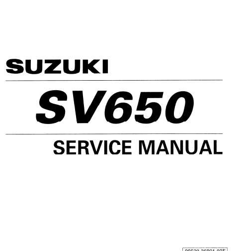 Manuels d'atelier Suzuki SV 650 1999 { {{ Docautomoto }}