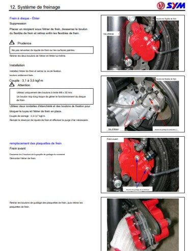 Manuel d'atelier SYM 50 Jet Sport français Docautomoto