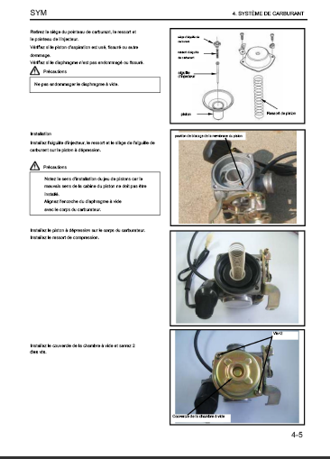 manuel d'atelier SYM Orbit 50 4 temps français { {{ Docautomoto }}