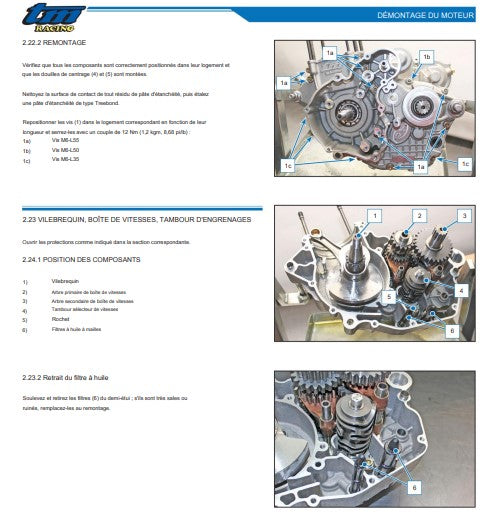 Manuel d'atelier TM Racing 250 300 2023 { {{ Docautomoto }}