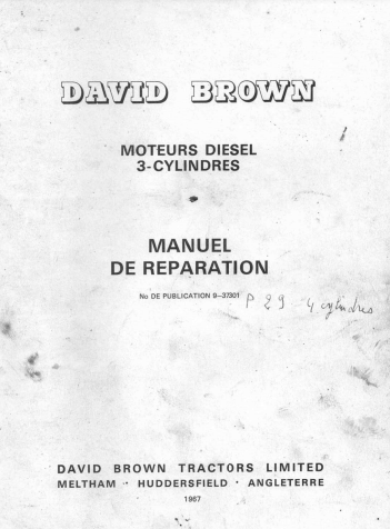 manuel d'atelier David Brown 3cylindres diesel { {{ Docautomoto }}