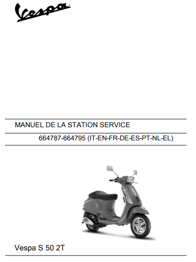Manuel d'atelier Vespa S50 2007 { {{ Docautomoto }}