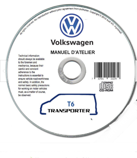 Manuel d'atelier Volkswagen Transporter T6 2016 français { {{ Docautomoto }}
