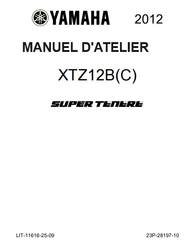 Manuel d'atelier Yamaha 1200 super ténéré 2012 français { {{ Docautomoto }}