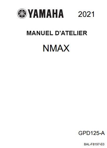 Manuel d'atelier Yamaha 125 Nmax 2021 { {{ Docautomoto }}