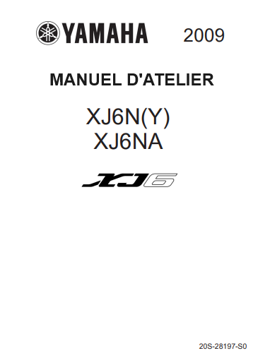 Manuel d'atelier Yamaha 600 XJ 2009 français { {{ Docautomoto }}