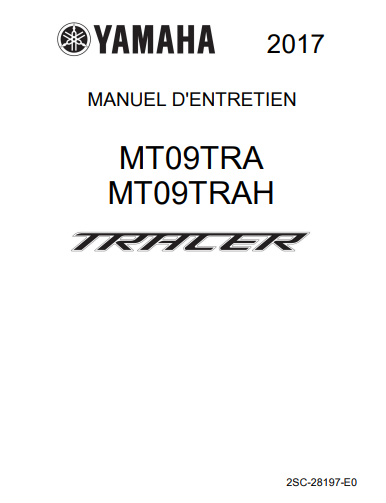 Manuel d'atelier Yamaha MT 09 Tracer 2017 { {{ Docautomoto }}