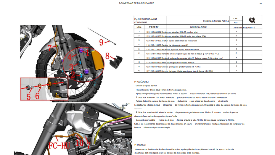 Manuel d'atelier Zontes GK 125 2022 français { {{ Docautomoto }}