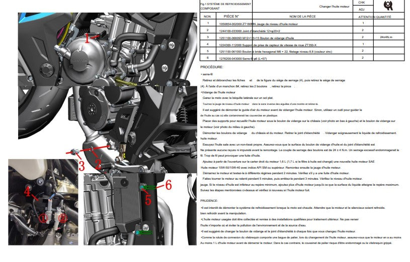 Manuel d'atelier Zontes ZT 350 R R1 2022 français { {{ Docautomoto }}