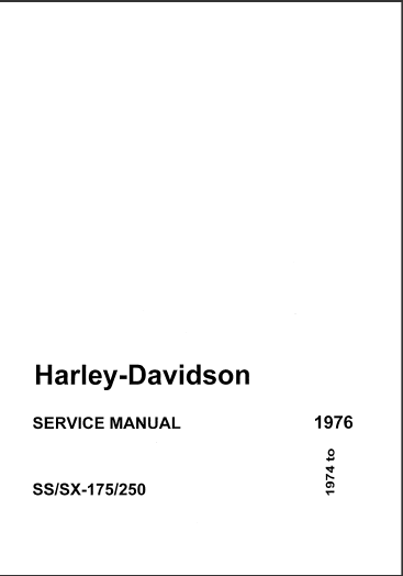 manuel d'atelier harley Davidson 175 250 SX 1976 { {{ Docautomoto }}