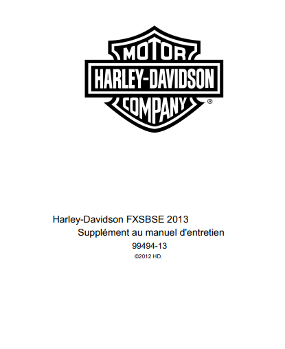 Manuel d'atelier Harley Davidson Softail 2013 { {{ Docautomoto }}