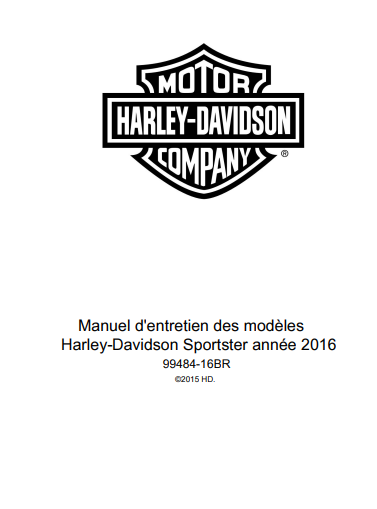 Manuel d'atelier harley Davidson Sportster 2016 français { {{ Docautomoto }}