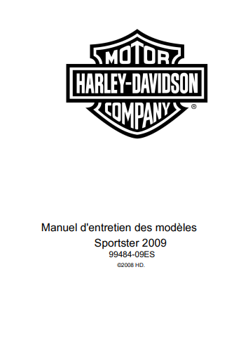 Manuel d'atelier Harley davidson sportster 2009 { {{ Docautomoto }}