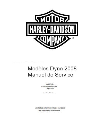 Manuel d'atelier Harley Davidson Dyna 2008 français { {{ Docautomoto }}