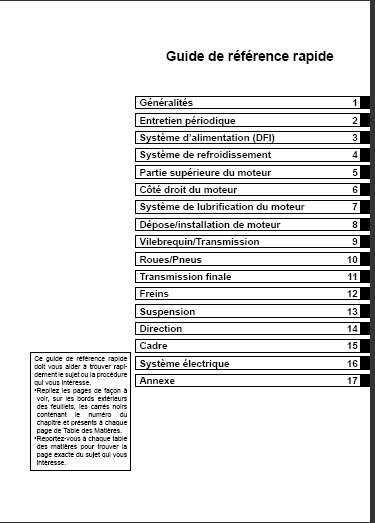 Manuel d'atelier Kawasaki quad 450 KFXR Docautomoto