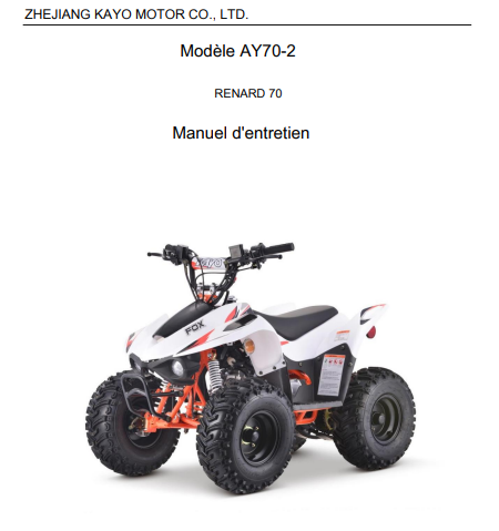 Manuel d'atelier Kayo Ay 70 français { {{ Docautomoto }}