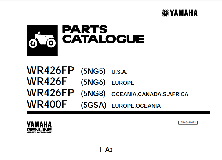 Manuel d'atelier Yamaha WRF 400 426 2001 { {{ Docautomoto }}