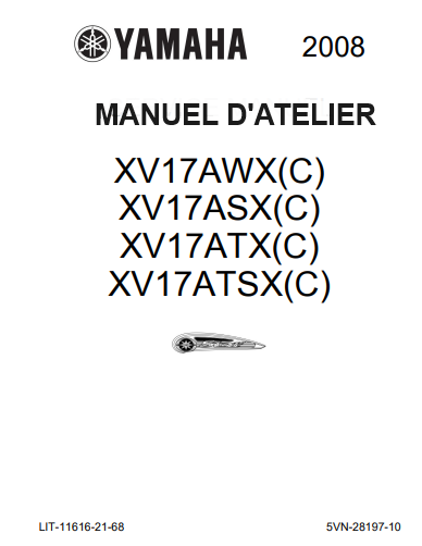 Manuel d'atelier Yamaha XV 1700 2008 { {{ Docautomoto }}