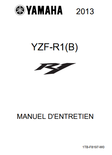 Manuel d'atelier Yamaha YZF R1 2013 français { {{ Docautomoto }}