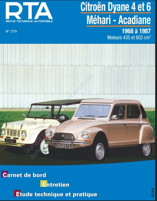Manuel de réparation Citroën Dyane Acadiane Méhari