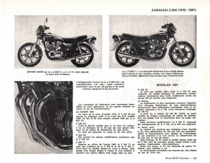 Manuel de réparation Kawasaki Z650 1977 1983 Docautomoto
