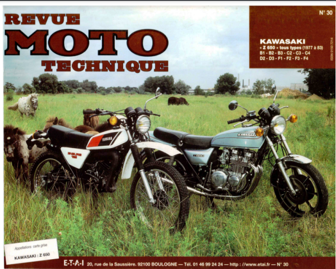 Manuel de réparation Kawasaki Z650 1977 1983 { {{ Docautomoto }}