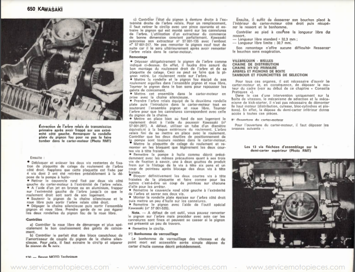 Manuel de réparation Kawasaki Z650 1977 1983 { {{ Docautomoto }}
