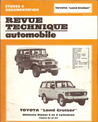 Manuels d'atelier Toyota land Cruiser BJ 40 et HJ60 { {{ Docautomoto }}
