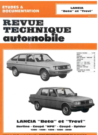 Manuels d'atelier Lancia Beta { {{ Docautomoto }}