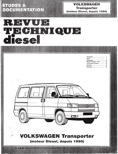 manuels d'atelier Volkswagen Transporter T4 1990 a 2002 { {{ Docautomoto }}
