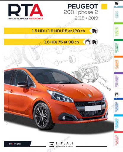 Manuel de réparation Peugeot 208 2015 2019 { {{ Docautomoto }}