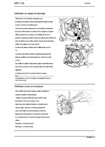 manuel d'atelier Piaggio 125 MP3 en français { {{ Docautomoto }}