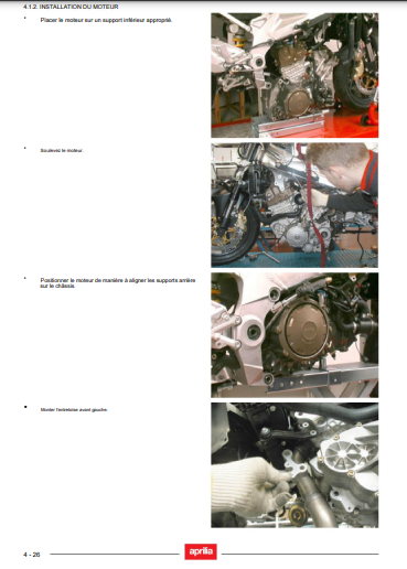 Manuel d'atelier Aprilia 1000 Tuono en français { {{ Docautomoto }}