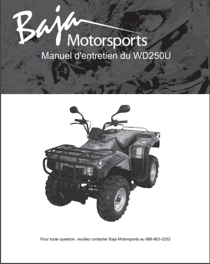 Manuel d'atelier Baja WD 250U français { {{ Docautomoto }}