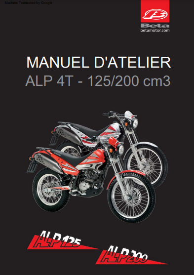 Manuel d'atelier Beta ALP 125 200 français { {{ Docautomoto }}