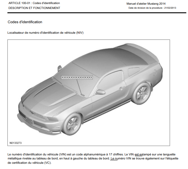 manuel d'atelier Ford Mustang 2013 2014 en français { {{ Docautomoto }}