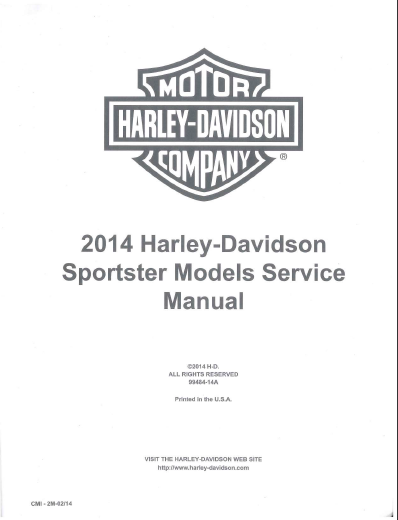 Manuel d'atelier Harley Davidson Sportster 2014 { {{ Docautomoto }}