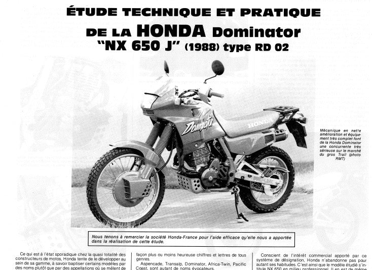 manuel de réparation Honda 650 NX Dominator 1988 { {{ Docautomoto }}