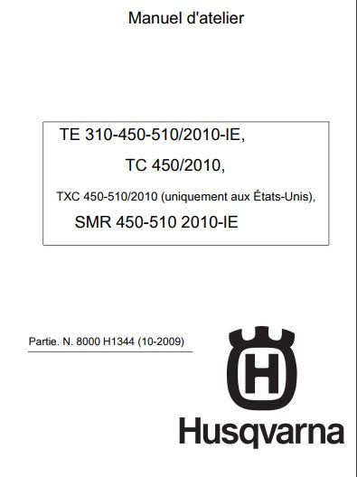 Manuel d'atelier Husqvarna 310 450 510 2010 français { {{ Docautomoto }}