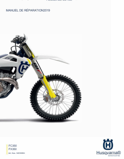 manuel d'atelier Husqvarna FC FX 350 2019 français { {{ Docautomoto }}